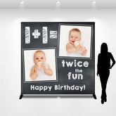 Lofaris Custom Photo Blackboard Simple 2nd Birthday Backdrop